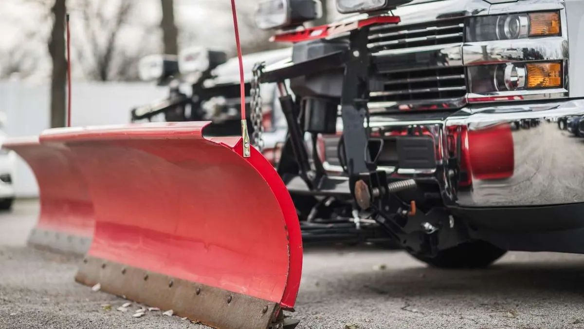 Commercial snow plowing service