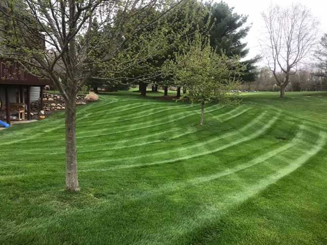 Commercial lawn mowing service